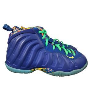 Nike Little Posite One Shoes Youth 1Y Foamposite Kaleidoscope Sneakers Royal